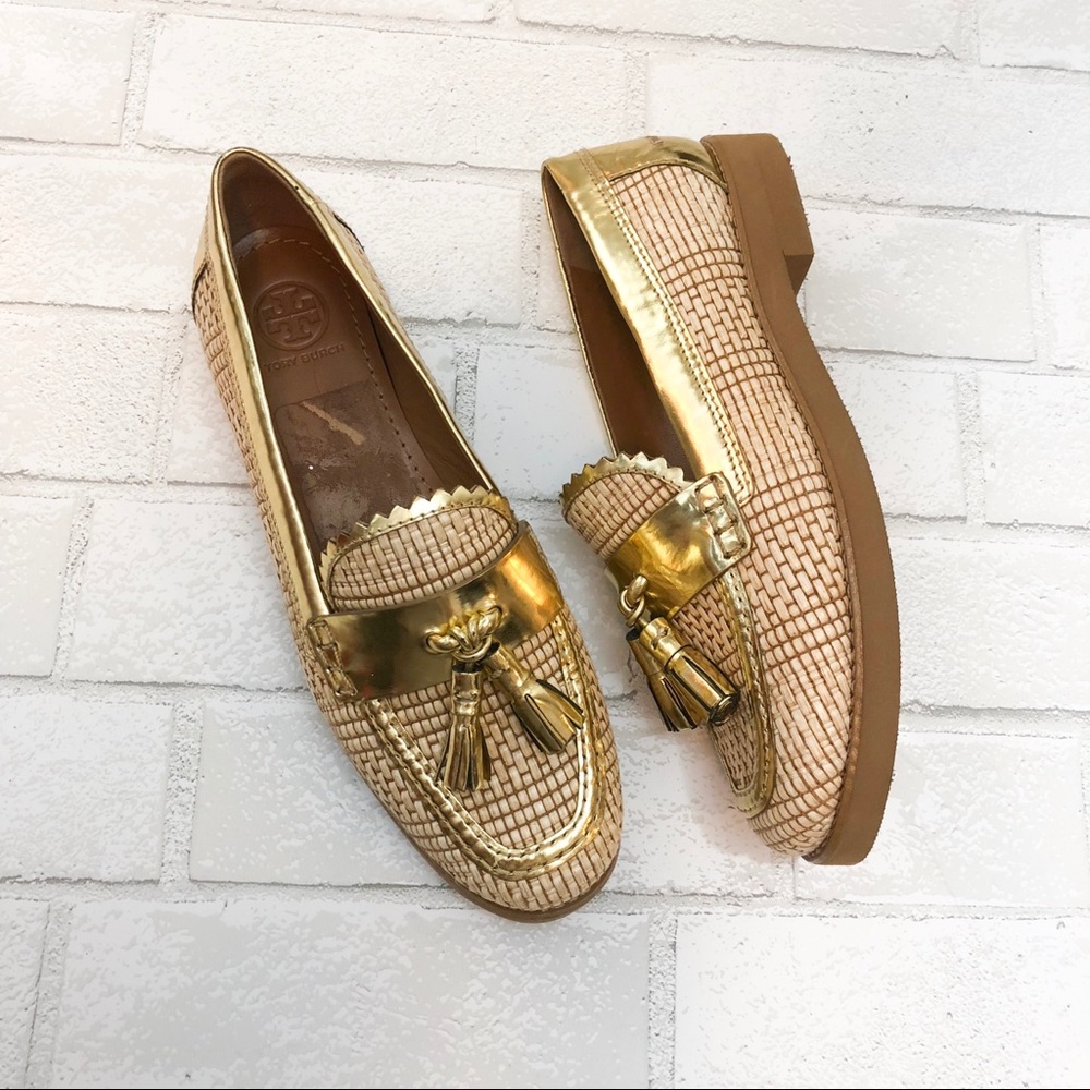 Tory Burch Careen Loafers in metallic gold